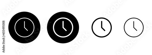 Clock icon set illustration. Time sign and symbol. watch icon