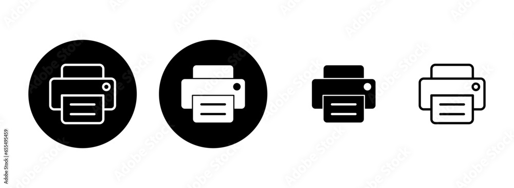 Print icon set illustration. printer sign and symbol
