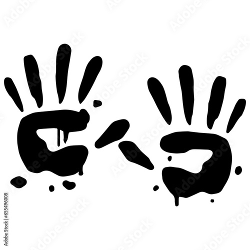 Kid Hand Paint Prints Playful Art