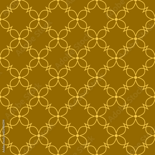 Golden floral chain seamless pattern background
