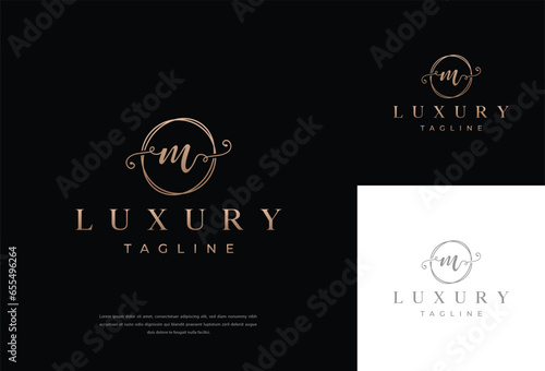 Letter M line logo design. Linear creative, minimal monochrome monogram symbol. Universal elegant vector sign design. Premium business logotype. Graphic alphabet symbol