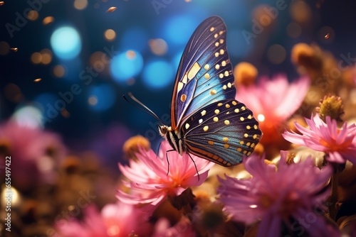 butterfly on flower, Generative AI