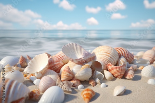 seashells on the beach, Generative AI