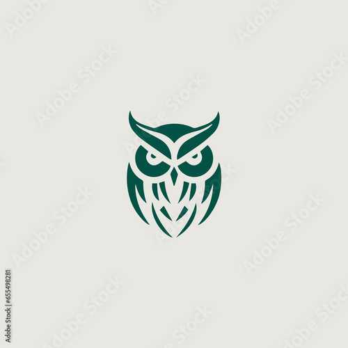 フクロウをシンボリックに用いたロゴのベクター画像