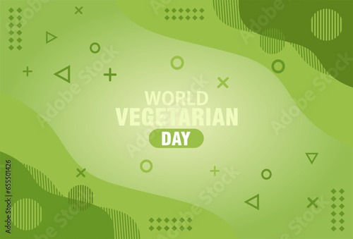 Vector graphic illustration of Celebrating World Vegetarian Day. Design for web, banners, backgrounds, wallpapers, posters, flyers, presentations, etc.
