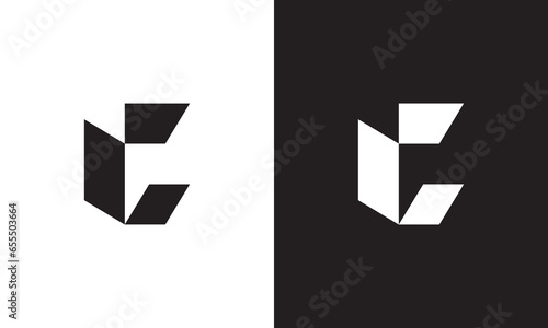 C or RC logo ambigram, monogram unique logo, black and white logo, premium elegant logo, letter C or RC Vector