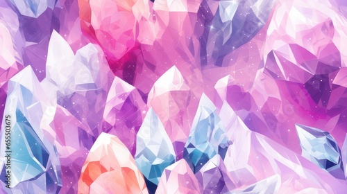 seamless repeatable pattern of gem stones and crystals that can be repeated to create an endless pattern. generative AI