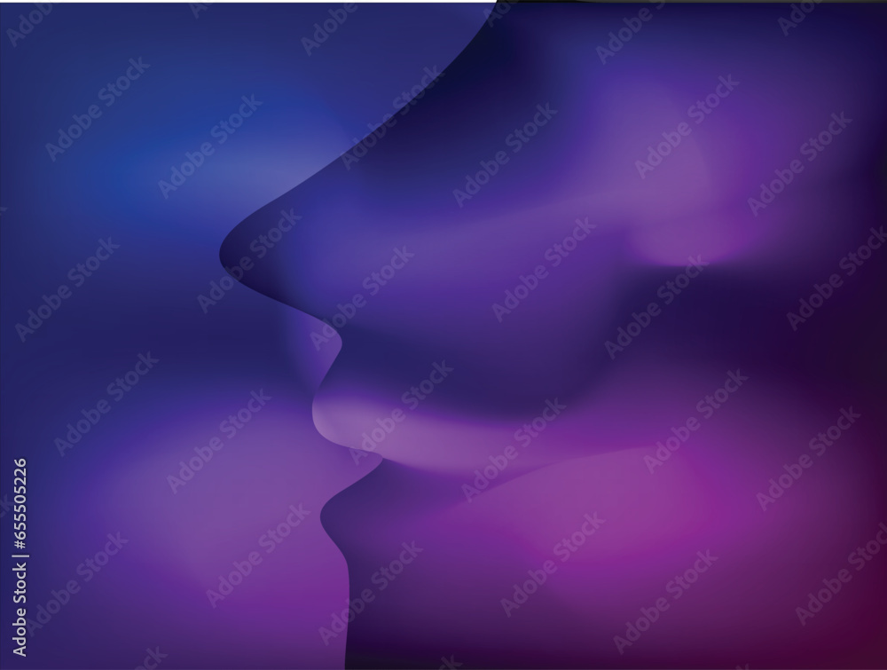 Head face shape background design in dark blue, pink, purple, Suitable for brochure, booklet, leaflet, backdrop.