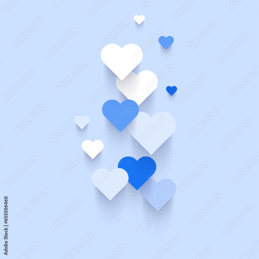 Vector hearts arrangement with copy space