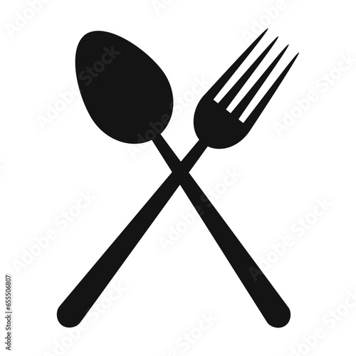 Vector fork spoon cutlery sign isolated vector illustration