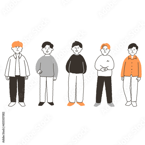 ポーズをとった男性たち