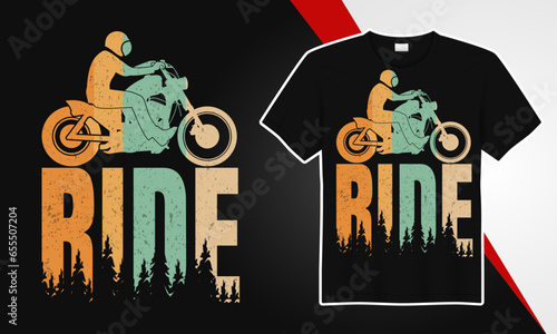 Moto bike ride t shirt design  photo
