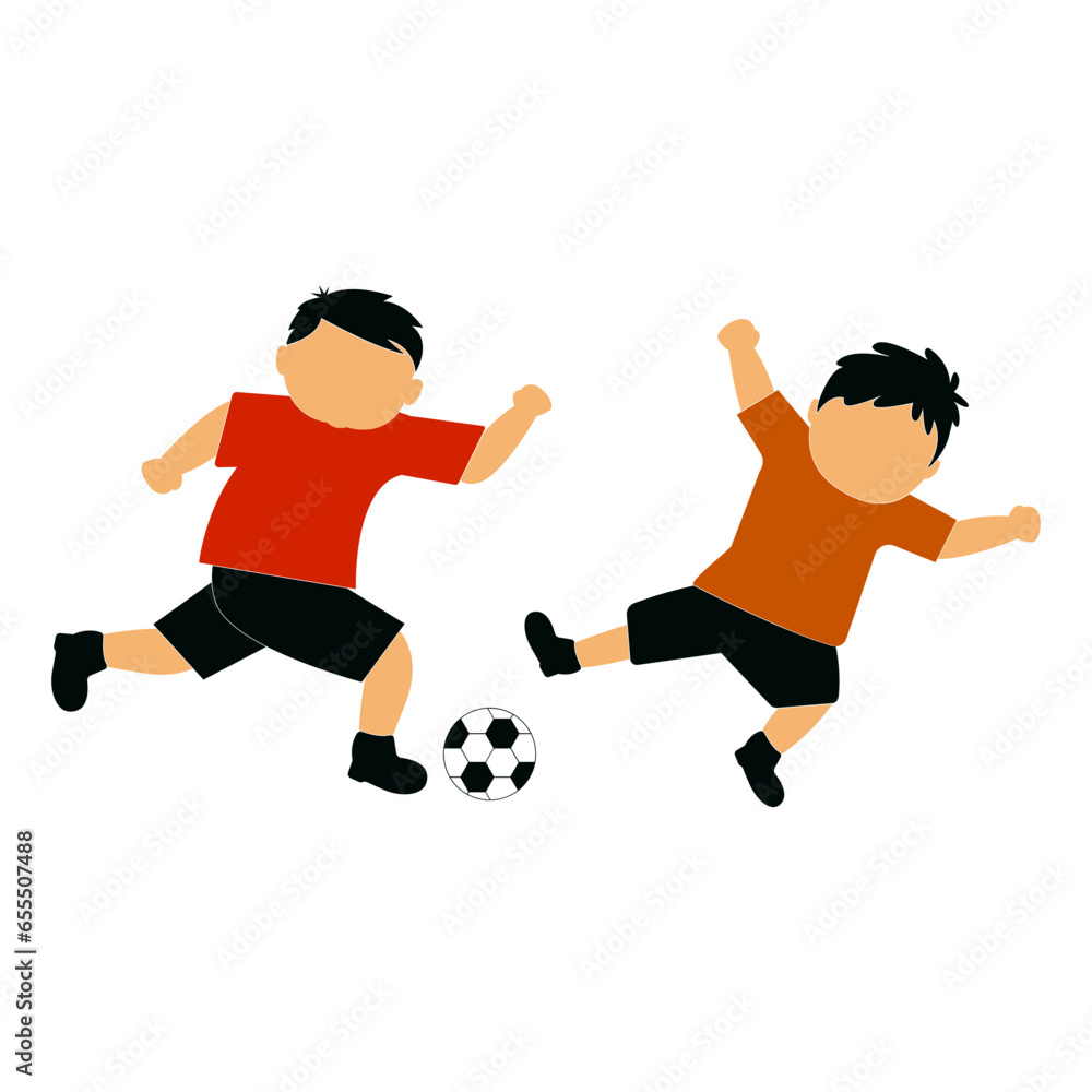 vector of children playing football