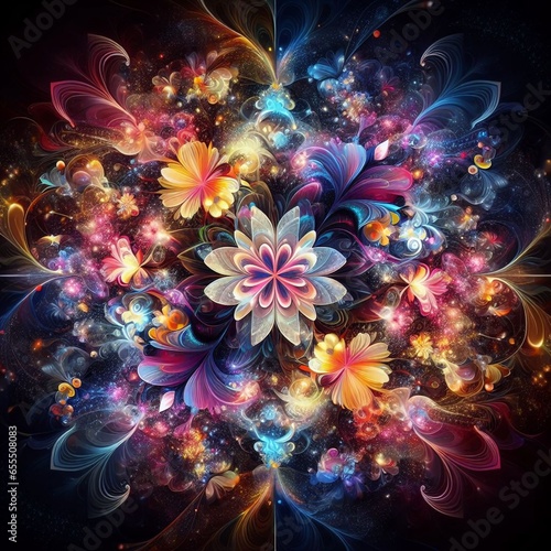 beautiful fractal flowers background