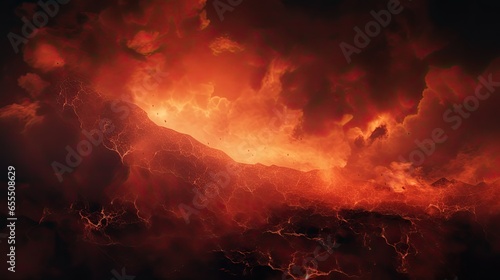 Abstract Inferno  Red and Black Apocalypse Background 