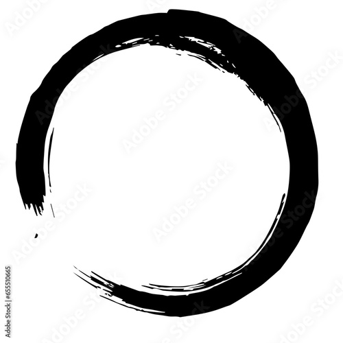 Canvas Print Black ink abstract grunge circle
