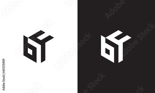 BF logo, monogram unique logo, black and white logo, premium elegant logo, letter BF Vector	
