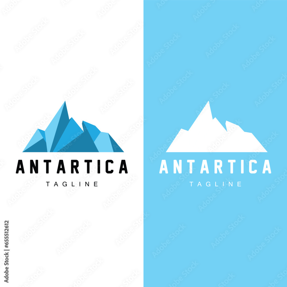 Iceberg Logo, Antarctica Logo Design, Simple Nature Landscape Vector ...