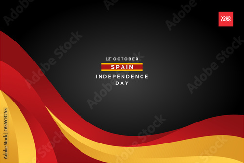 Spain independence day flag background