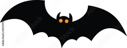 Bat horror icon. Sticker with black mouse for Halloween decorations. Simple icon with animal from different sides flies, hangs, sleep. Flying fox night creatures isolated on transparent background.