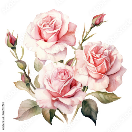 Watercolor illustration of Roses