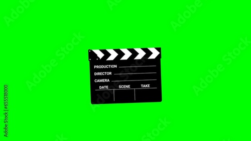 animated movie clipboard with green screen background.  high quality
