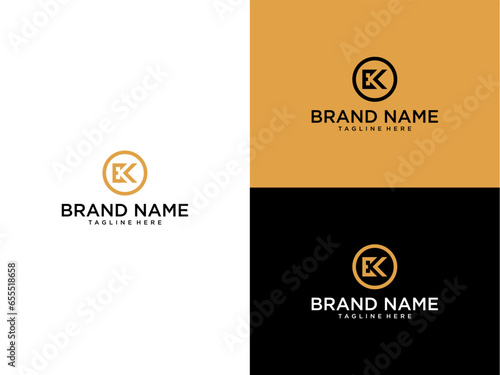 initial EC logo design vector template
