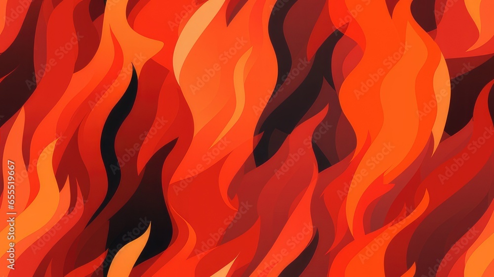 seamless repeatable pattern of fire and flames that can be repeated to create an endless pattern. generative AI - obrazy, fototapety, plakaty 