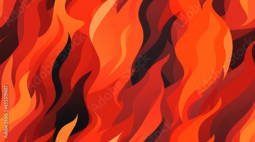 seamless repeatable pattern of fire and flames that can be repeated to create an endless pattern. generative AI photo