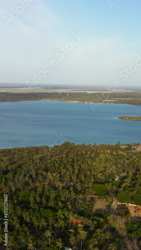 Seascape: Tropical islands in the north of Sri Lanka. photo