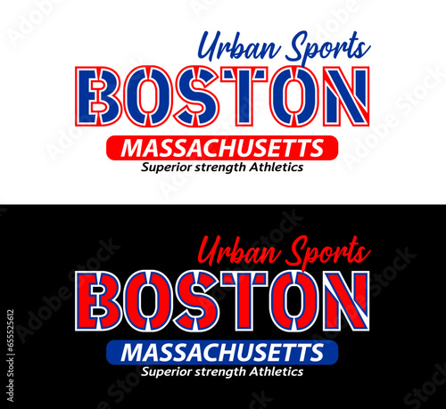 Boston Massachusetts city sports typeface, typography, for t-shirt, posters, labels, etc.