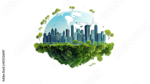 ESG  green energy  sustainable industry. Environmental friendly concept  transparent background