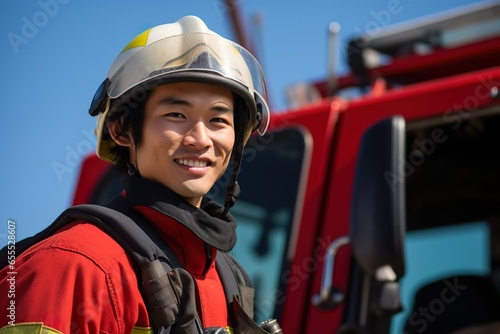 男性消防士イメージ03 © yukinoshirokuma