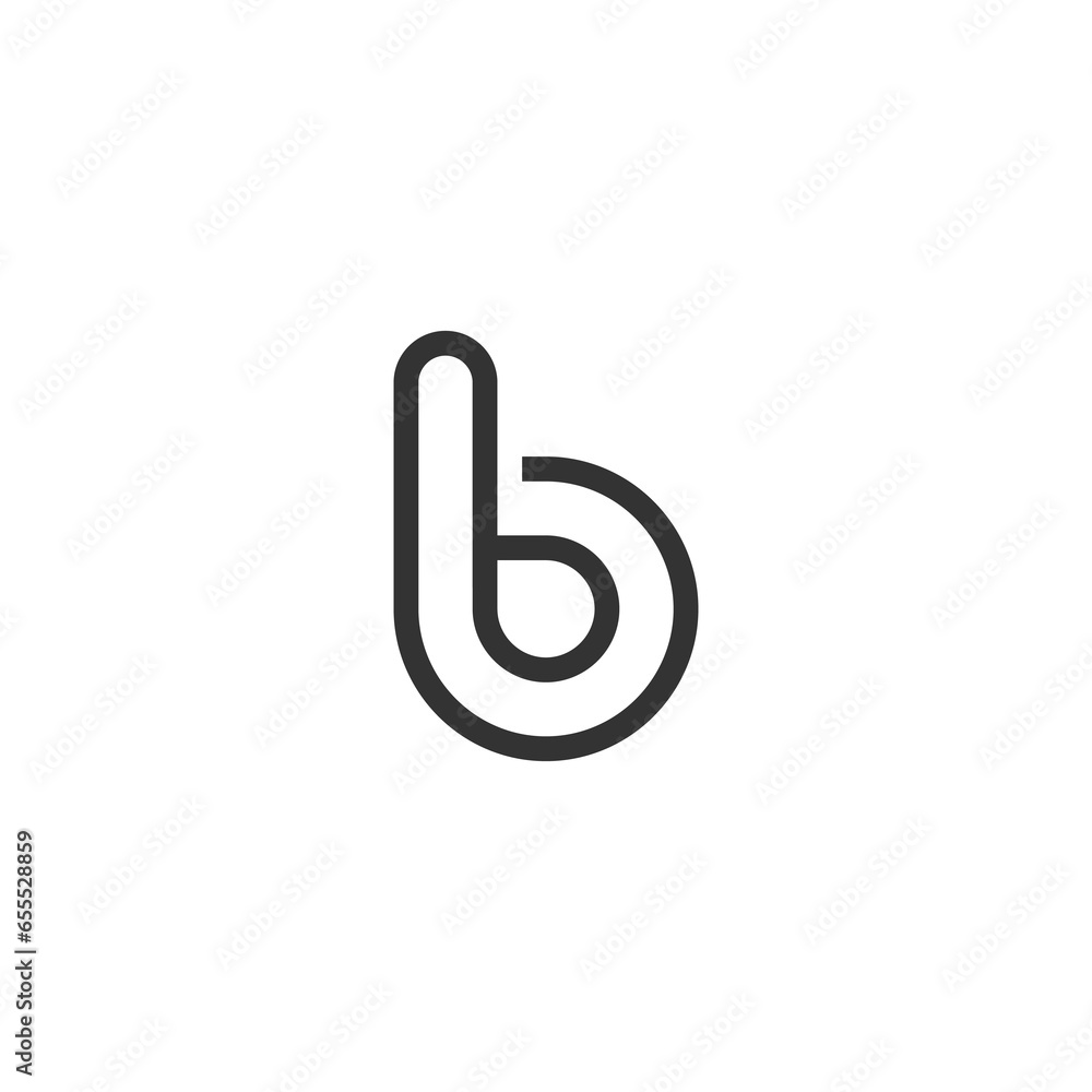 letter B with line design logo 