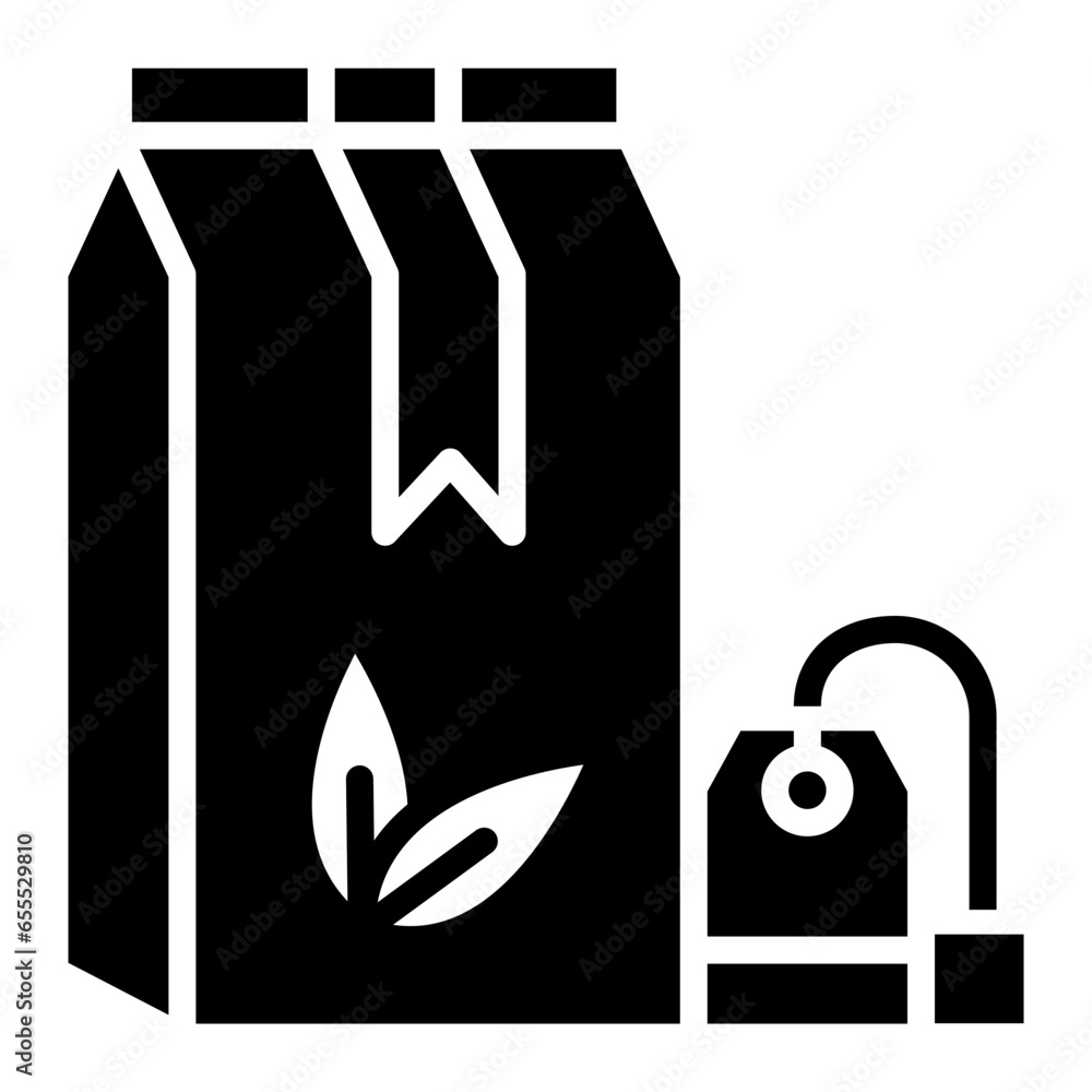 Illustration of Tea Bag design Glyph Icon