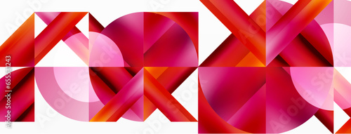 Minimalist marvel - squares and circles unite in harmonious geometry. Muted tones weave serene backdrop where structured tiles form dance of timeless elegance, epitomizing modern simplicity