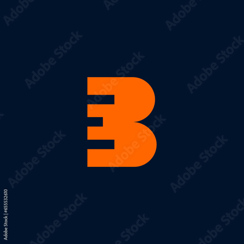  EB logo in red color isolated in black background.