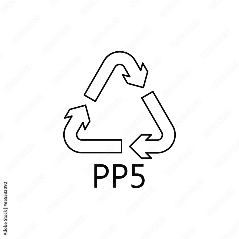PP5 plastic recycling icon design. isolated on white background. vector illustration