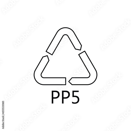 PP5 plastic recycling icon design. isolated on white background. vector illustration