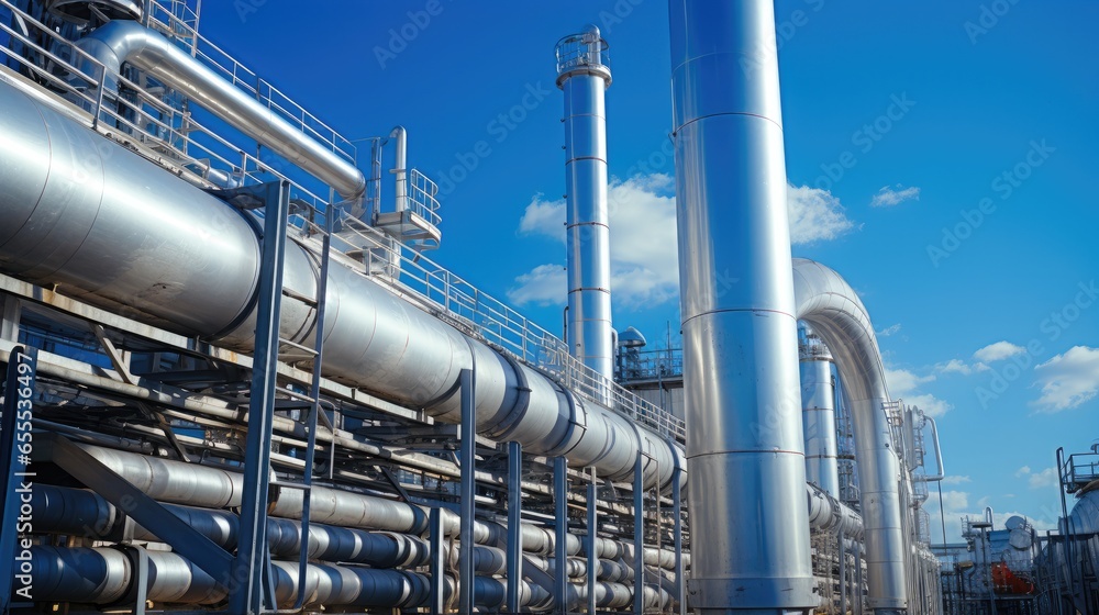 Oil Refinery And Pipeline. Oil Refinery And Pipeline.