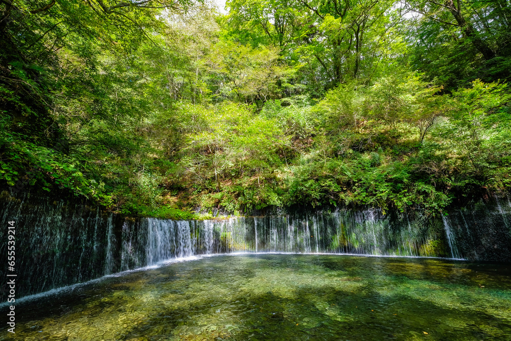 長野県軽井沢町の白糸の滝 長野県軽井沢町の白糸の滝