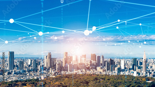 Fototapeta Naklejka Na Ścianę i Meble -  都市とデジタルトランスフォーメーション
