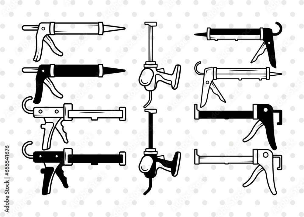 Caulk Gun SVG, Caulk Gun Silhouette, Sealant Svg, Caulking Gun Svg