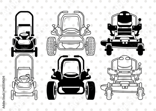 Riding Mower SVG, Riding Mower Silhouette, Lawn Mower Svg, Zero Turn Mower Svg, Landscaping Svg, Riding Mower Bundle