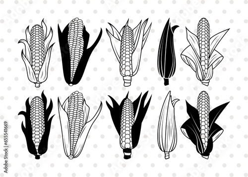 Corn SVG, Corn Silhouette, Food Items Svg, Layered Corn Svg, Maize Svg, Corn Bundle