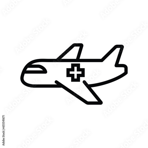 Air ambulance plane vector icon