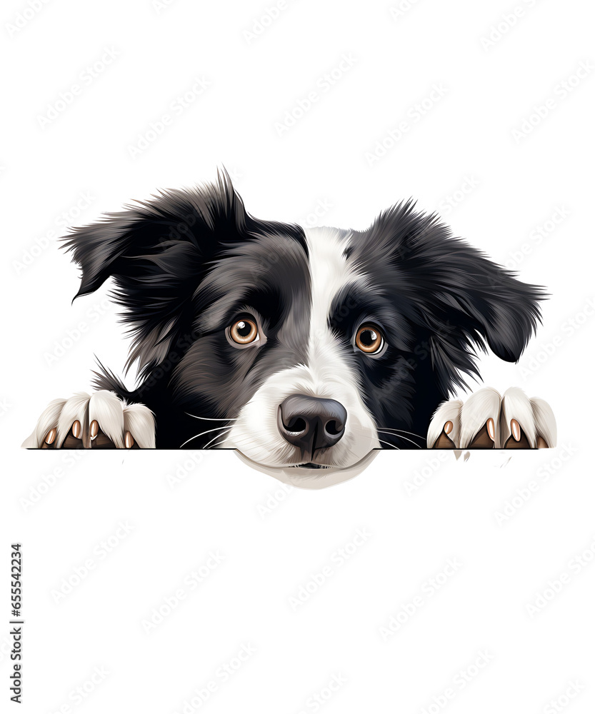Border Collie peeking dog