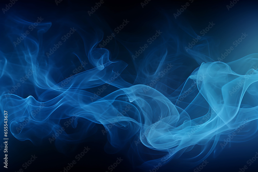 Abstract Blue Smoke Background, Abstract Blue Smoke Wallpaper, Generated by Ai.