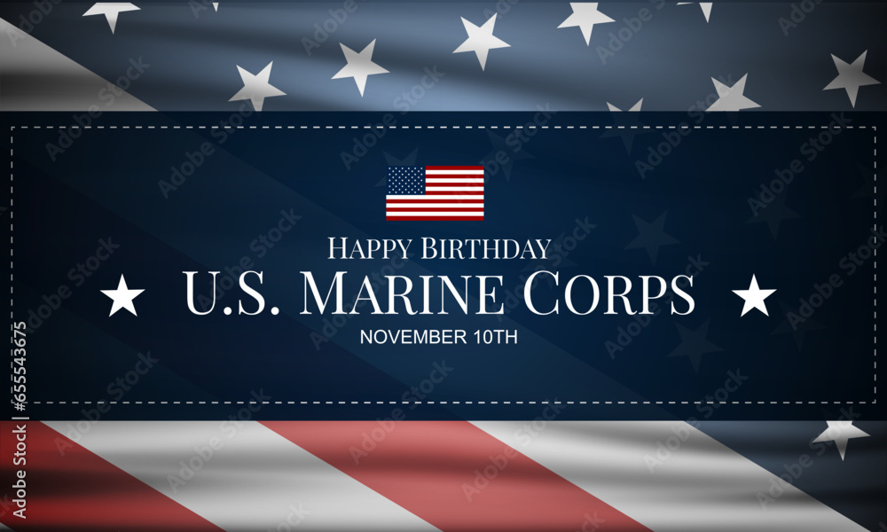 US Marine Corps Birthday November 10 Background Vector Illustration - obrazy, fototapety, plakaty 