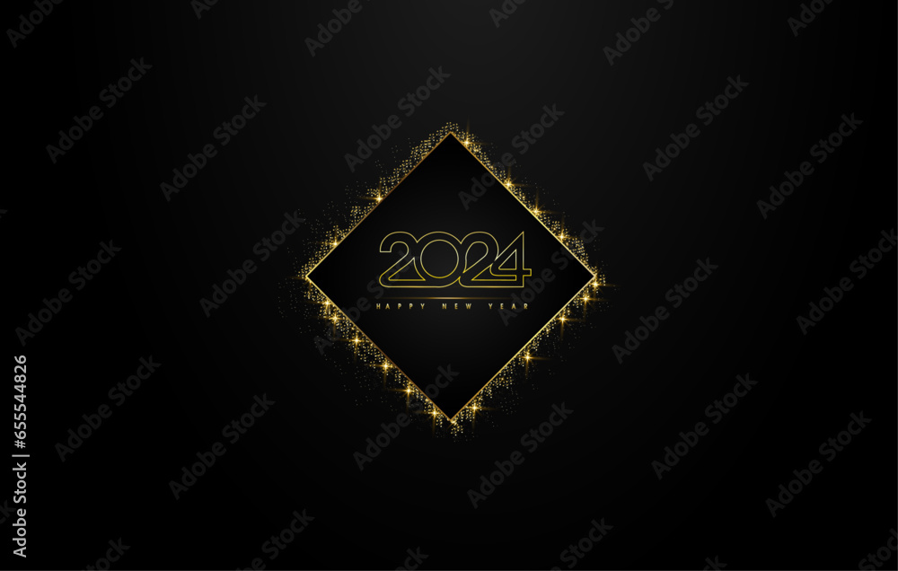 Happy New Year 2024 Glitter effect 